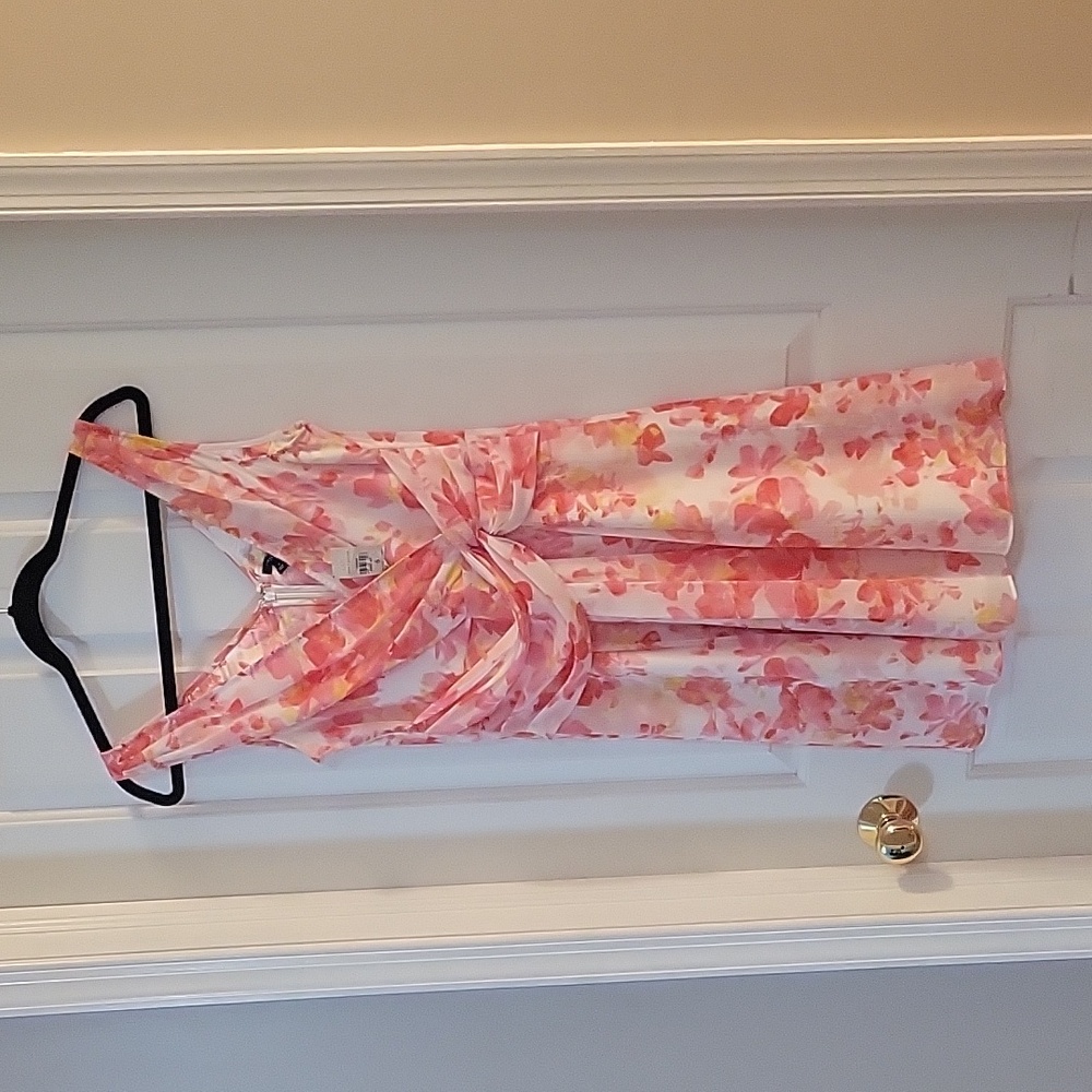 Ann Taylor pink floral tank dress fit and flare 6 new with tags